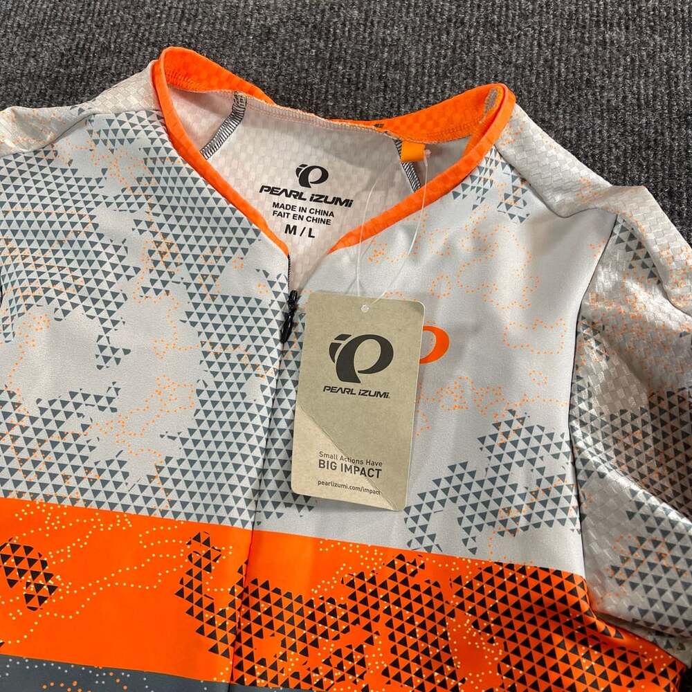 Pearl Izumi Cycling Suit Size M/L Orange Gray Tri Speed Suit